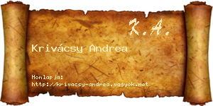 Krivácsy Andrea névjegykártya
