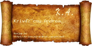 Krivácsy Andrea névjegykártya